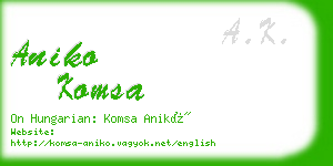 aniko komsa business card